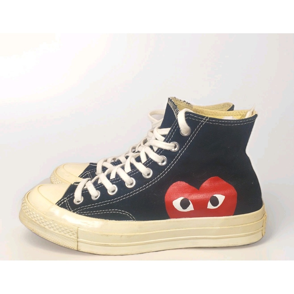 Converse Chuck Taylor All Star Hi Black Comme des Garcons PLAY Men's  7 womens 9 - Picture 2 of 8